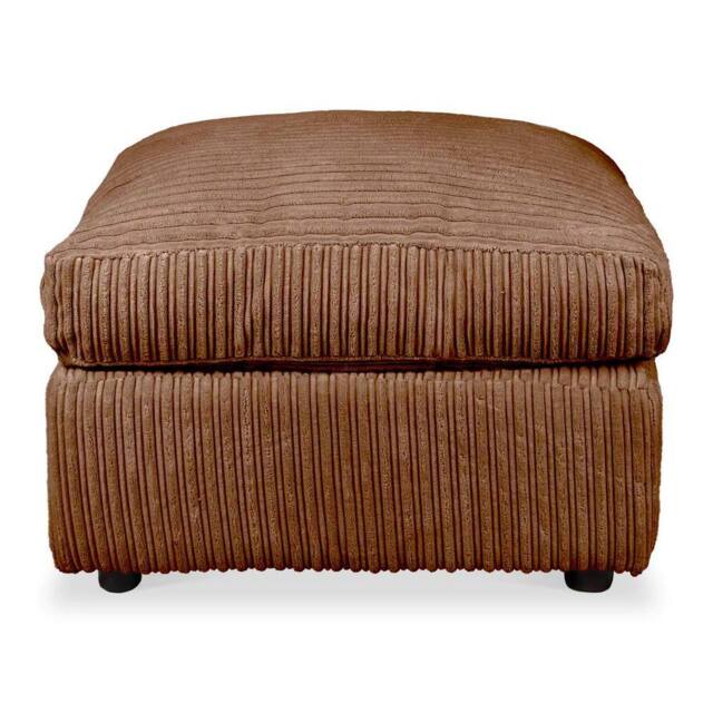 APK DESIGN Large Jumbo Cord Premium Footstool in Chocolate - Size: 1 Seater