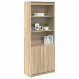 Berkfield Home Highboard Sonoma Oak 70x35x180 cm Engineered Wood in Light Brown - Size: 70 x 35 x 180 cm - thumbnail 4