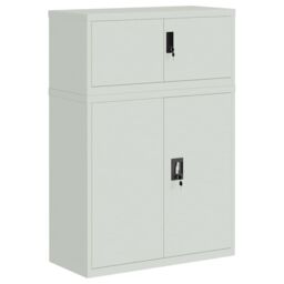 Berkfield Home File Cabinet Light Grey 90x40x130 cm Steel - Size: 90 x 40 x 130 cm - thumbnail 2