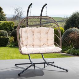 Artemis Home Haversham Swinging Double Garden Seat in Cream - thumbnail 1