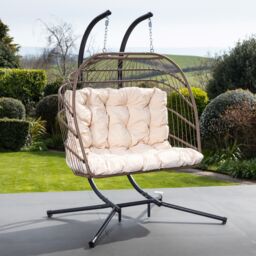 Artemis Home Haversham Swinging Double Garden Seat in Cream - thumbnail 2
