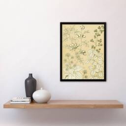 Artery8 Wild Rose Ivy Blackberry Botanical Jones Vintage Framed Wall Art Print in Beige - Size: A4 - thumbnail 4