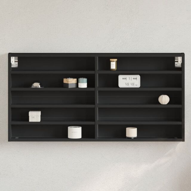 Berkfield Home Vitrine Cabinet Black 100x8.5x50 cm Engineered Wood - image 1