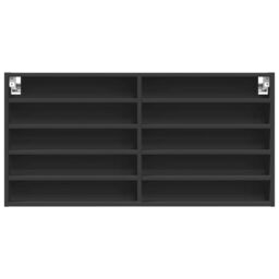 Berkfield Home Vitrine Cabinet Black 100x8.5x50 cm Engineered Wood - thumbnail 4