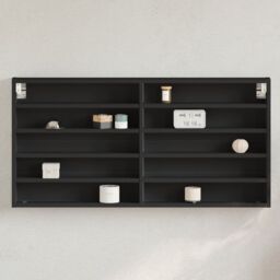 Berkfield Home Vitrine Cabinet Black 100x8.5x50 cm Engineered Wood - thumbnail 1