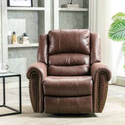 Merax Oversized Power Lift Riser Recliner Armchair with Massage & Heat in Brown - thumbnail 4