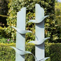 Primrose Elvas Tiered Cascading Zinc Water Feature With Lights 123cm in Grey - thumbnail 4