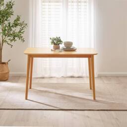 FurnitureboxUK Lynton Small Wooden Dining Table & 2 Benches in Light Oak - thumbnail 3