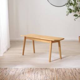 FurnitureboxUK Lynton Small Wooden Dining Table & 2 Benches in Light Oak - thumbnail 6