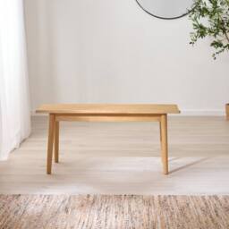 FurnitureboxUK Lynton Small Wooden Dining Table & 2 Benches in Light Oak - thumbnail 7