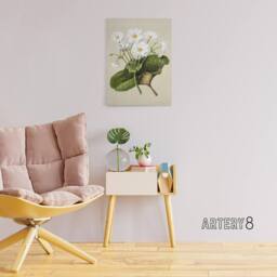 "Artery8 New Zealand Mountain Lily Flowers Featon Canvas Wall Art Print in Beige - Size: W12"" x H16""" - thumbnail 3