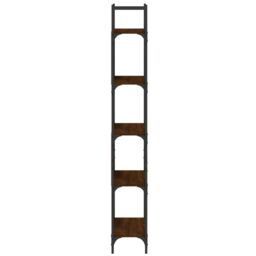 Berkfield Home Bookshelf 5-Tier Brown Oak 60.5x24x166.5 cm Engineered Wood - thumbnail 6