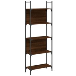 Berkfield Home Bookshelf 5-Tier Brown Oak 60.5x24x166.5 cm Engineered Wood - thumbnail 2