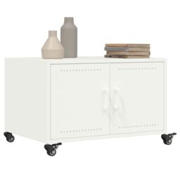 Berkfield Home Coffee Table White 68x50x43.5 cm Steel - thumbnail 5
