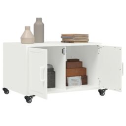 Berkfield Home Coffee Table White 68x50x43.5 cm Steel - thumbnail 4