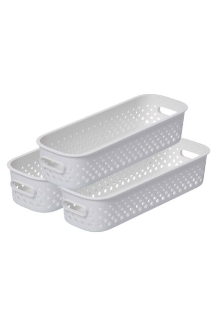 SmartStore Essence Slim Sea Salt 'Storage Tray Basket' 1.3L x 3 in White - Size: Small - image 1