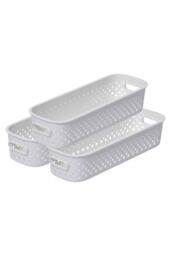 SmartStore Essence Slim Sea Salt 'Storage Tray Basket' 1.3L x 3 in White - Size: Small - thumbnail 1