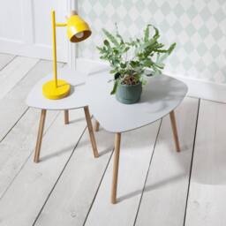 Nöa and Nani Malme Side Table Occasional Small in Chalk Grey and Natural Pine - thumbnail 6