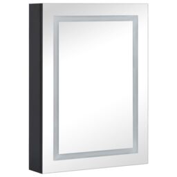 Berkfield Home LED Bathroom Mirror Cabinet 50x13x70 cm in Black - Size: 50 x 13 x 70 cm - thumbnail 3