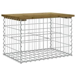 Berkfield Home Garden Bench Gabion Design 63x44x42 cm Impregnated Wood Pine in Brown - Size: 63 x 44 x 42 cm - thumbnail 2