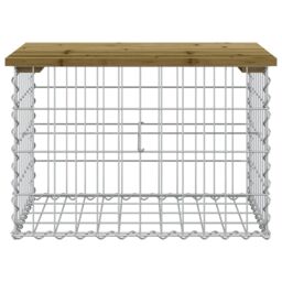 Berkfield Home Garden Bench Gabion Design 63x44x42 cm Impregnated Wood Pine in Brown - Size: 63 x 44 x 42 cm - thumbnail 3