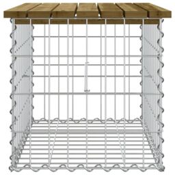 Berkfield Home Garden Bench Gabion Design 63x44x42 cm Impregnated Wood Pine in Brown - Size: 63 x 44 x 42 cm - thumbnail 4