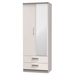 Ready Assembled 2 U Windsor Tall 2 Door 2drw Mirrored Wardrobe (Ready Assembled) in Taupe - thumbnail 3