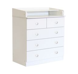 KUDL HOME Baby 5 Drawer Unit 1780 With Changing Board & Storage - White - thumbnail 2