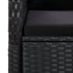 Berkfield Home 11 Piece Garden Dining Set with Cushions Black Poly Rattan - thumbnail 8