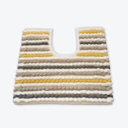 Allure Bath Fashions Striped Chunky Bobble Pedestal Mat in Mustard - thumbnail 1