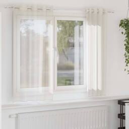 Berkfield Home Voile Curtains with Grommets 2 pcs Cream 140x175 cm - thumbnail 2