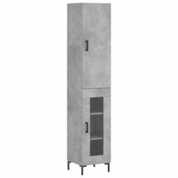 Berkfield Home Highboard Concrete Grey 34.5x34x180 cm Engineered Wood - thumbnail 3