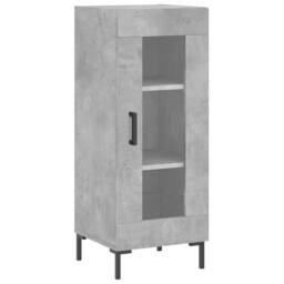 Berkfield Home Highboard Concrete Grey 34.5x34x180 cm Engineered Wood - thumbnail 5