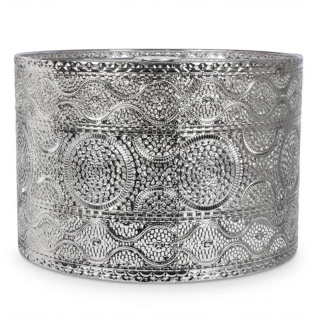 Emitto Ceiling Light Shade Moroccan Style Chrome Pendant Shade Lamp Decor in Silver - image 1