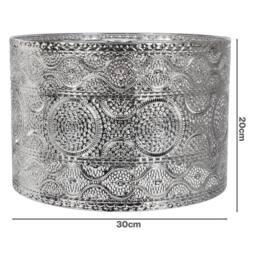 Emitto Ceiling Light Shade Moroccan Style Chrome Pendant Shade Lamp Decor in Silver - thumbnail 4