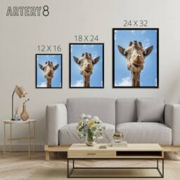 "Artery8 Up close look at a giraffe Carol M Highsmith Framed Canvas Wall Art in Blue - Size: W12"" x H16""" - thumbnail 4