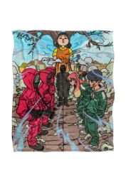 Squid Game Season 3 152 X 127 cm Anime Stand-Off Silky Touch Super Soft Throw Blanket in White - thumbnail 1