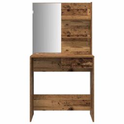 Berkfield Home Dressing Table Set Old Wood Engineered Wood in Brown - thumbnail 5