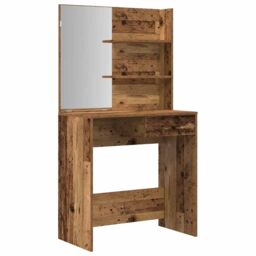 Berkfield Home Dressing Table Set Old Wood Engineered Wood in Brown - thumbnail 4
