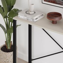 FWStyle Modern Sandstone Narrow Hallway Console Table in Beige - thumbnail 3