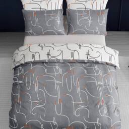Grace Double Brushed Duvet Cover Single Supersoft with Zipper Closure in Grey - thumbnail 2
