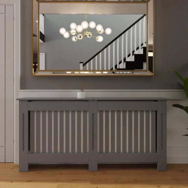 FORGEVIO Cover Grey Vertical Slat X-Large MDF Elegant Home Décor Solution - image 1