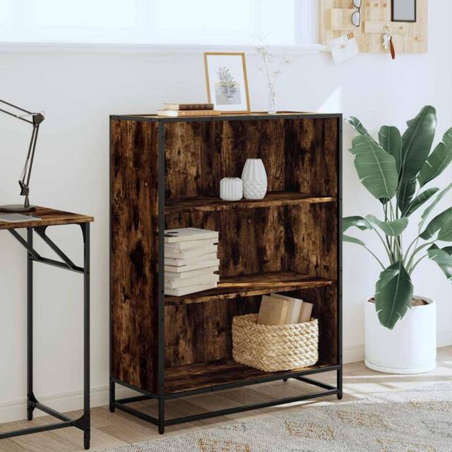Berkfield Home Modern Book Cabinet Smoked Oak 80.5x35x107.5 cm Engineered Wood in Brown - image 1