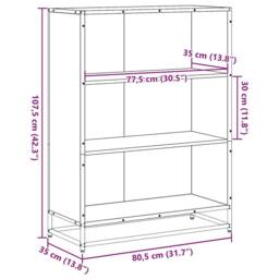 Berkfield Home Modern Book Cabinet Smoked Oak 80.5x35x107.5 cm Engineered Wood in Brown - thumbnail 9