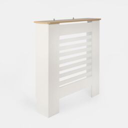OHS Engineered Wood Radiator Cover Modern Hallway Shelf Furniture in Cream - thumbnail 4