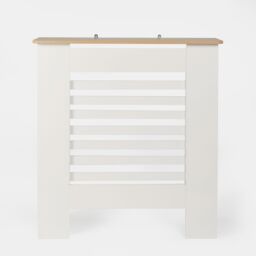 OHS Engineered Wood Radiator Cover Modern Hallway Shelf Furniture in Cream - thumbnail 3
