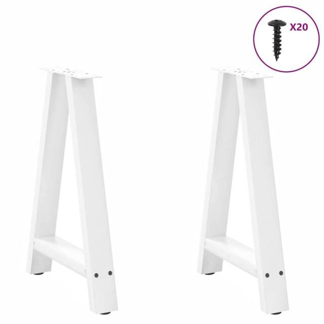 Berkfield Home Modern Coffee Table Legs A-Shaped 2 pcs White¬†50x(72-73) cm Steel in White - image 1
