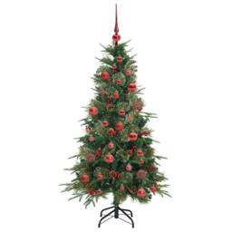 Berkfield Home Elegant Artificial Hinged Christmas Tree Green 150 cm PE & PVC - thumbnail 4