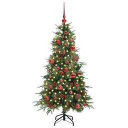 Berkfield Home Elegant Artificial Hinged Christmas Tree Green 150 cm PE & PVC - thumbnail 1