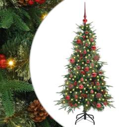 Berkfield Home Elegant Artificial Hinged Christmas Tree Green 150 cm PE & PVC - thumbnail 3